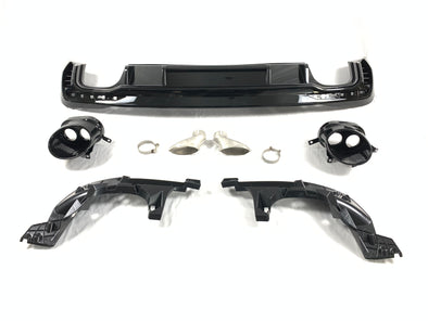 RS4 STYLE REAR DIFFUSER WITH EXHAUST TIPS for AUDI A4 B9 2020 - 2021
