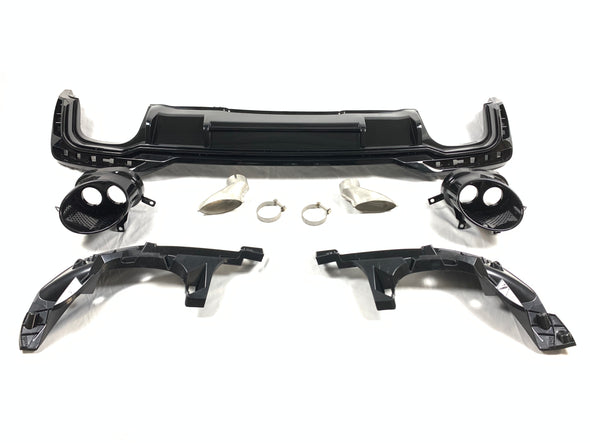 RS4 STYLE REAR DIFFUSER WITH EXHAUST TIPS for AUDI A4 B9 2020 - 2021