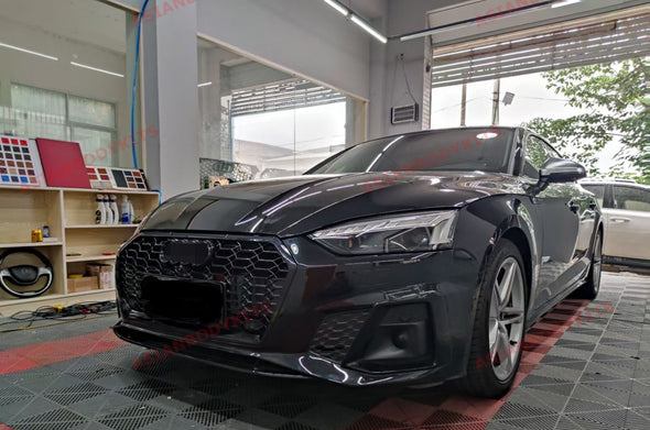 RS5 STYLE FRONT GRILLE FOR AUDI A5 S5 F5 2019+ (BLACK)