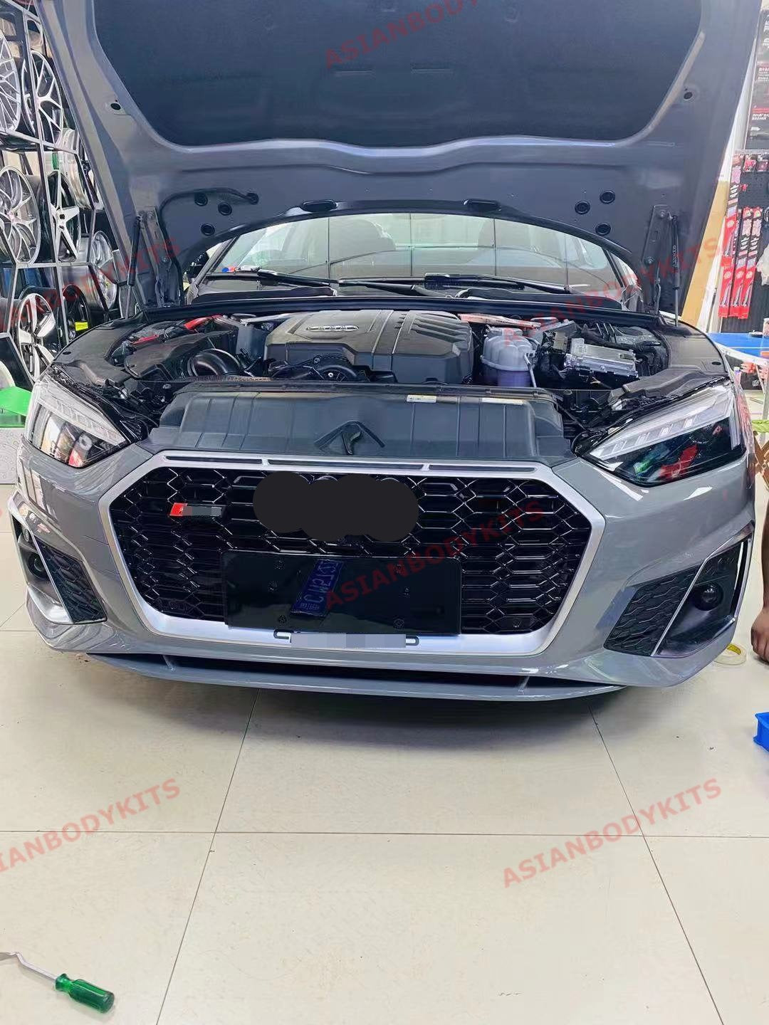 FRONT GRILLE FOR AUDI A5 S5 F5 2019+ (SILVER) | RS5 STYLE – Forza ...