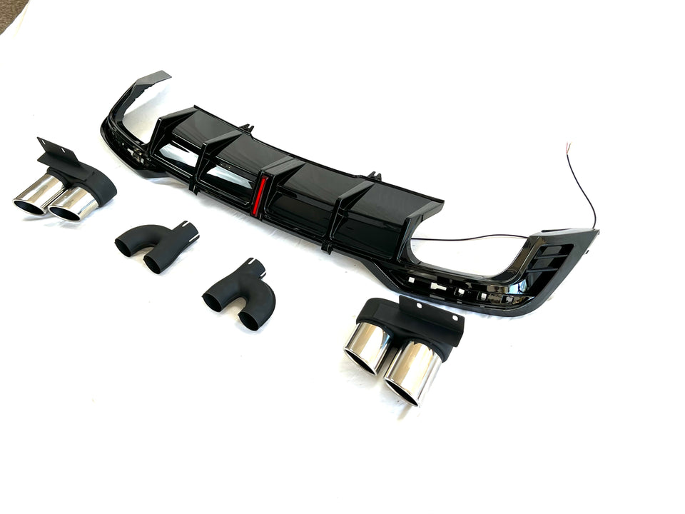 REAR DIFFUSER with EXHAUST TIPS for AUDI A5 F5 FACELIFT 2020 - 2024