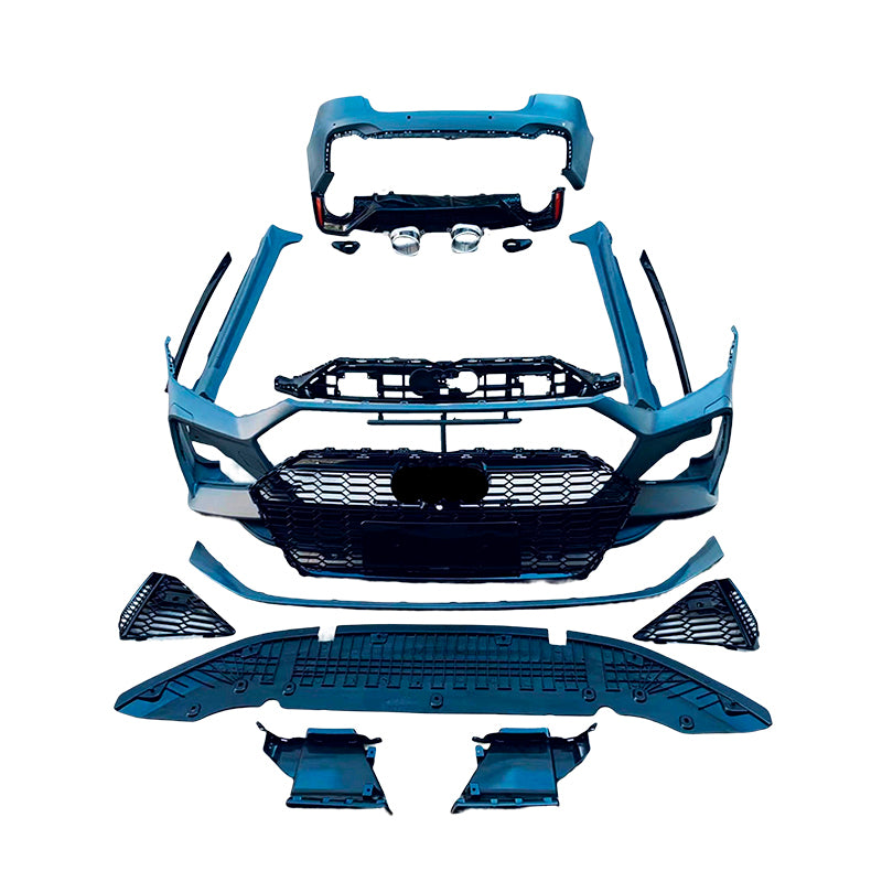 RS7 STYLE BODY KIT for AUDI A7 C8 4K8 2018 - 2023  Set includes:  Front Bumper Front Grille Side Skirts Rear Bumper with Diffuser Exhaust Tips