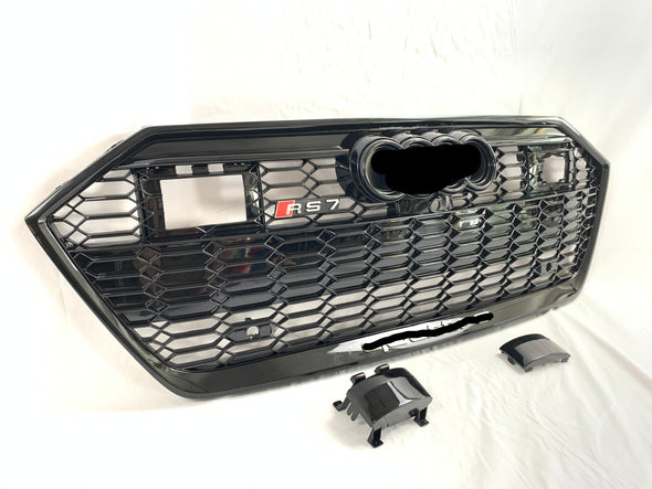 RS7 STYLE FRONT GRILLE V1 for AUDI A7 C8 4K8 2018 - 2023  Set includes:  Front Grille