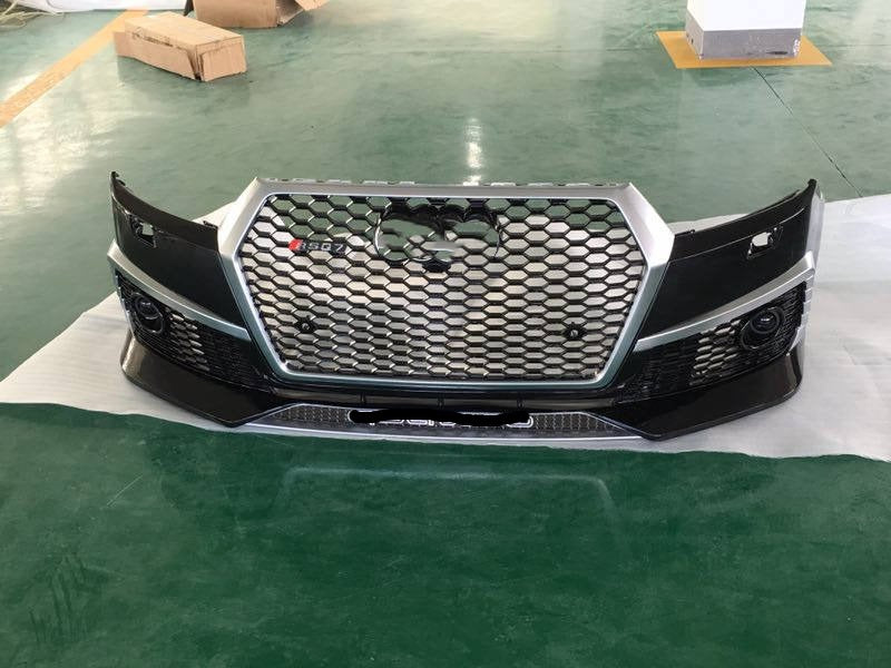 RSQ7 STYLE FRONT BUMPER WITH GRILLE for AUDI Q7 4M 2015 - 2019  Set includes:  Front Bumper Front Grille Fog Lights Cover