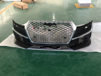 RSQ7 STYLE FRONT BUMPER WITH GRILLE for AUDI Q7 4M 2015 - 2019  Set includes:  Front Bumper Front Grille Fog Lights Cover