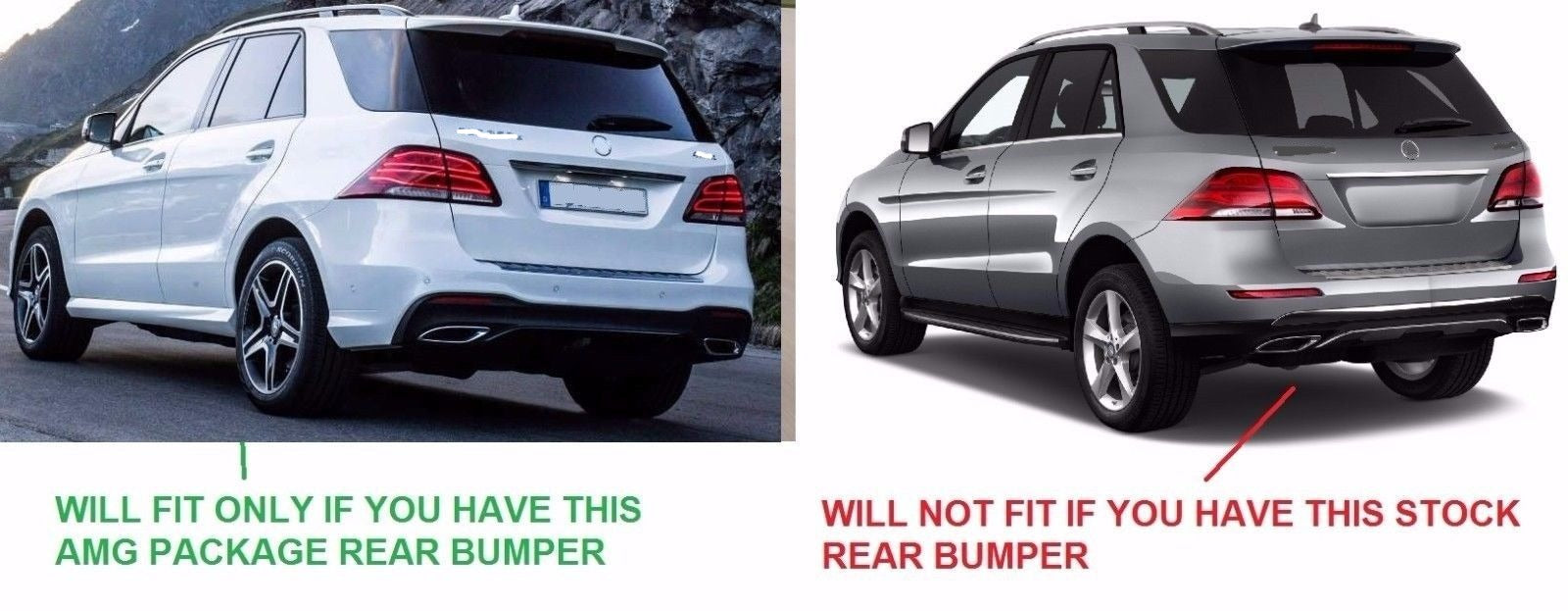 Rear diffuser with exhaust tips 63 for Mercedes Benz GLE AMG (W166)