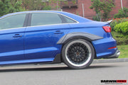 BKSS STYLE CARBON FIBER SIDE SKIRTS for AUDI S3 A3 2013 - 2016