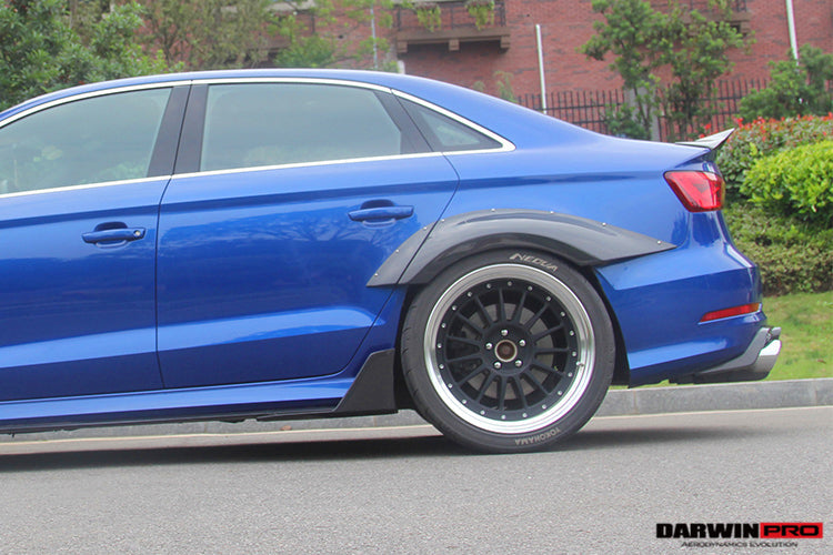 BKSS STYLE CARBON FIBER SIDE SKIRTS for AUDI S3 A3 2013 - 2016