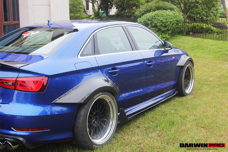 BKSS STYLE CARBON FIBER SIDE SKIRTS for AUDI S3 A3 2013 - 2016