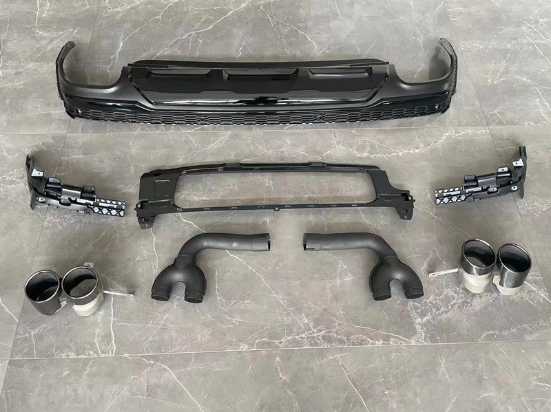 REAR DIFFUSER WITH EXHAUST TIPS for AUDI Q7 4M FACELIFT 2019 - 2024 ...