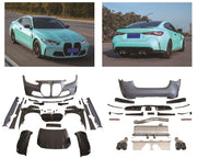 CONVERSION BODY KIT for BMW 4 SERIES G22 G23 to M4 G82 2020+  Set includes:  Front Bumper Fenders Hood Side Skirts Rear Bumper Exhaust with Tail Pipe (for middle outlet)