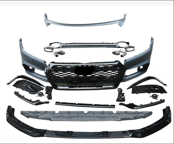 RSQ5 STYLE CONVERSION BODY KIT for AUDI Q5 2020 - 2022
Set include: 
Front Bumper
Front Grille
Fog Lights Cover
Front Lip
Rear Bumper
Rear Diffuser
Material: ABS
NOTE: Professional inst
