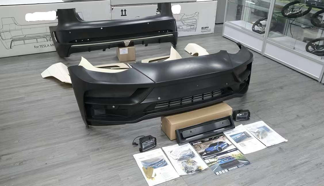 STARTECH Body Kit For Tesla Model Y  Set include:  Front Bumper Assembly Side Skirt Trims Rear Spoiler Rear Bumper Assembly Material: Plastic Note: Professional installation is required