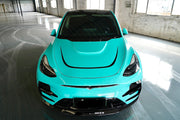 FORZA PERFORMANCE BODY KIT for TESLA Model Y Body Kit for Tesla Model Y  Set include:   Front bumper assembly with front lip Front hood Side skirts Wide fenders (can use without) Rear diffuser Trunk spoiler  Roof Spoiler Material: Carbon or PP