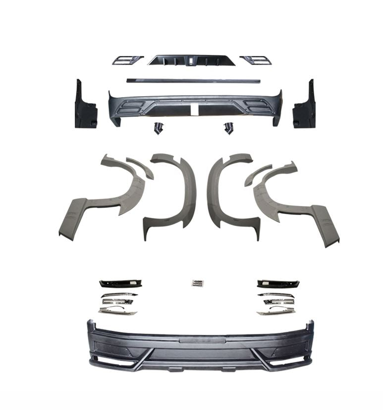 BODY KIT FOR TOYOTA LAND CRUISER 200 LC 200 2016+

Set includes:

Front bumper
Rear bumper
Front fenders
Fender flares
Rear Diffuser

Material: PP+ABS

Note: Each part of this kit can be sent separately. Please contact us if you need a specific part.