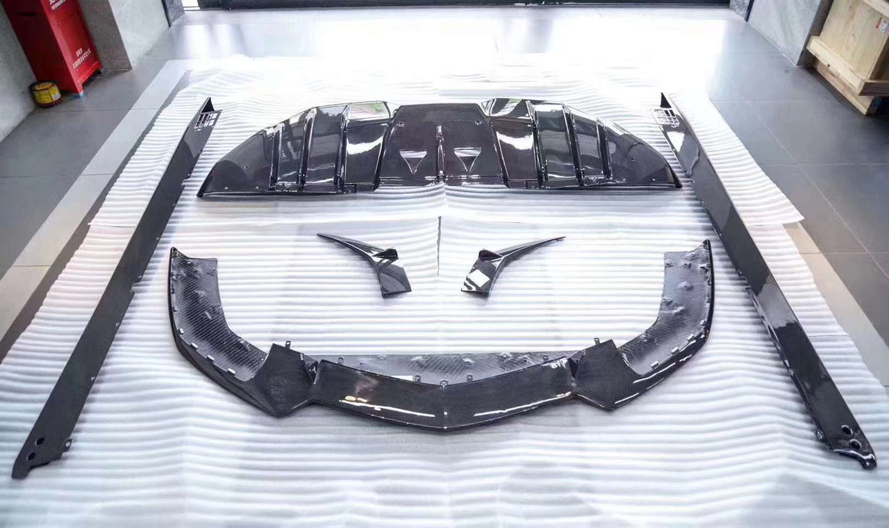 carbon body kit front lip rear diffussr side skirts aero kit