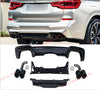X3M REAR DIFFUSER with QUAD MUFFLER TIPS for BMW X3 G01 2018+