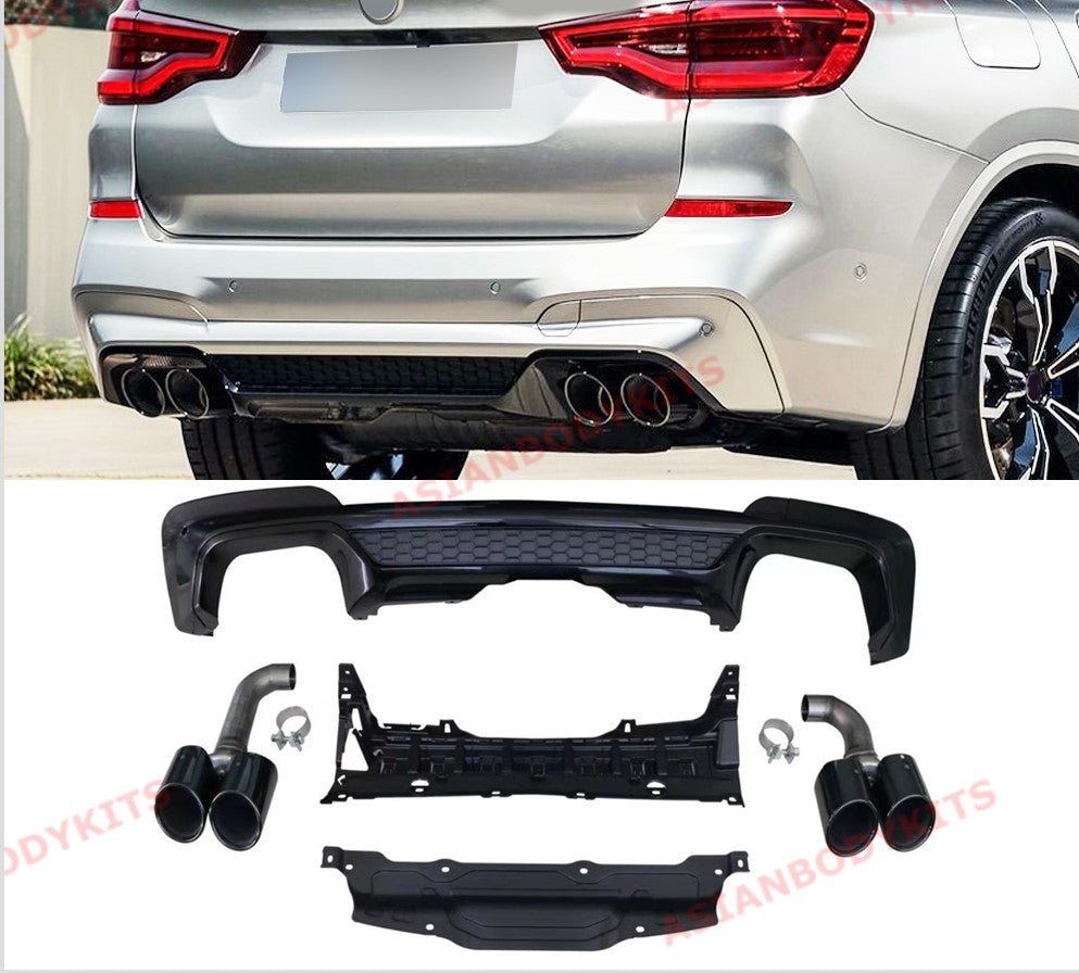 Bmw Custom Rear Diffuser X3M REAR DIFFUSER with QUAD MUFFLER TIPS for BMW X3 G01 2018+ – Forza ...
