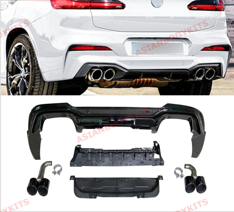 X4m Rear Diffuser X4M REAR DIFFUSER with MUFFLER TIPS for BMW X4 G02 2018+ – Forza ...
