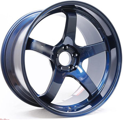Titanium Blue Yokohama Advan Gt Premium wheels 