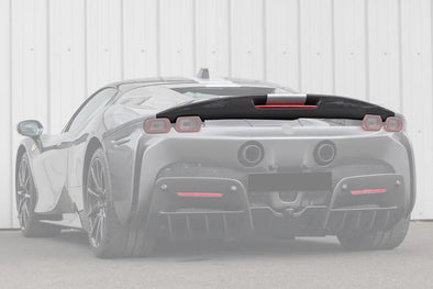 Assetto Fiorano Style Dry Carbon Trunk Spoiler For Ferrari SF90 Stradale  Set include:   Trunk Spoiler Material: Dry Carbon