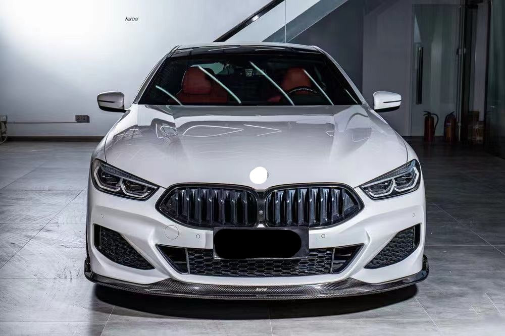 CARBON FIBER BODY KIT for BMW 8 SERIES G16 2019+

Set includes:

Front Lip
Side Skirts
Rear Diffuser
Rear Bumper Trims

Material: Real Carbon Fiber

NOTE: Professional installation is required.