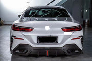 CARBON FIBER BODY KIT for BMW 8 SERIES G16 2019+

Set includes:

Front Lip
Side Skirts
Rear Diffuser
Rear Bumper Trims

Material: Real Carbon Fiber

NOTE: Professional installation is required.