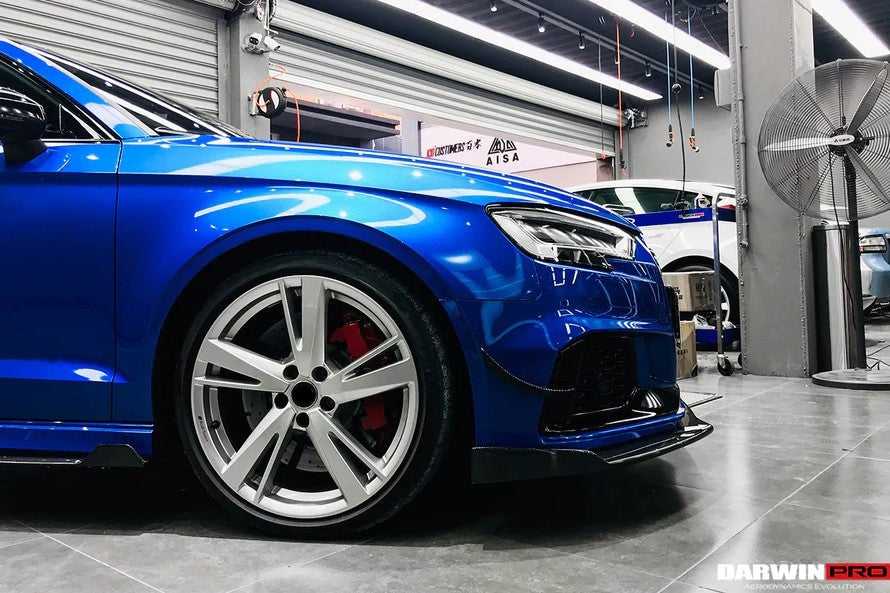BKSS STYLE CARBON FIBER FRONT CANARDS for AUDI RS3 2019-2020