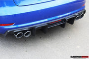BKSS STYLE CARBON FIBER REAR DIFFUSER for AUDI S3 A3 2013 - 2016