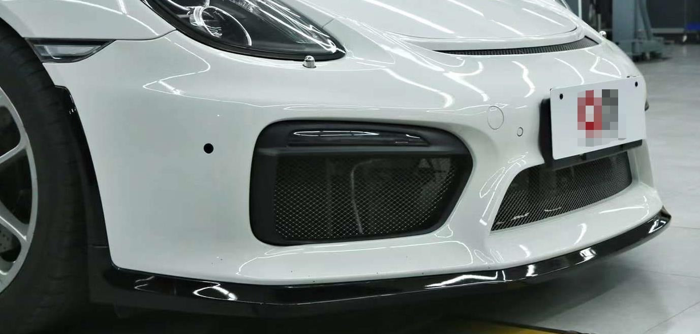 Body Kit for Porsche Cayman 981 2013-2016 upgrade to GT4  Set include:  Front Bumper Assembly  Front Lip Rear Diffuser Exhaust Tips Material: Plastic  NOTE: Professional installation is required.
