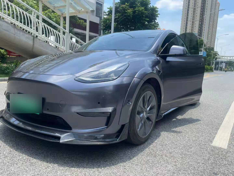 CARBON FIBER BODY KIT for TESLA Model Y 2020+ FRONT LIP REAR DIFFUSER SIDE SKIRTS SPOILER