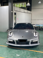 DRY CARBON BODY KIT FOR PORSCHE 911 992 TURBO TURBO S 2019+  Set includes:  Front Lip Front Air Vent Covers Side Skirts  Rear Diffuser Exhaust Tips Rear Canards Rear Spoiler