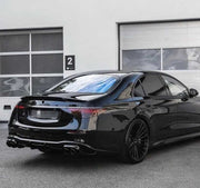 Body kit for Mercedes Benz S Class W223  Set include:   Front lip  Front bumper splitters Spoiler  Rear diffuser with exhaust tips  MATERIAL: Plastic PP