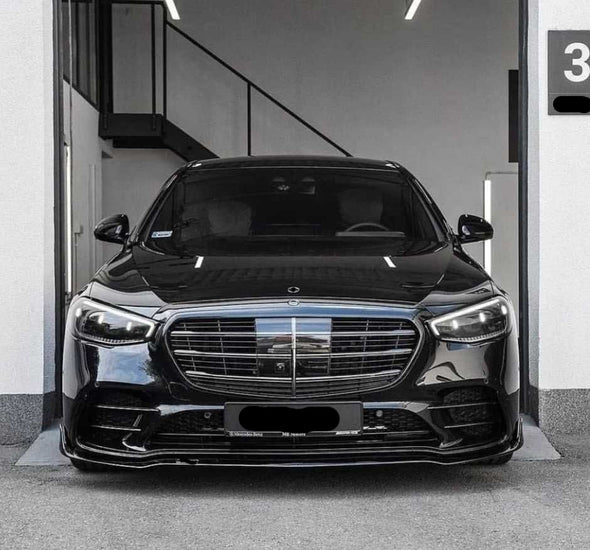 Body kit for Mercedes Benz S Class W223  Set include:   Front lip  Front bumper splitters Spoiler  Rear diffuser with exhaust tips  MATERIAL: Plastic PP