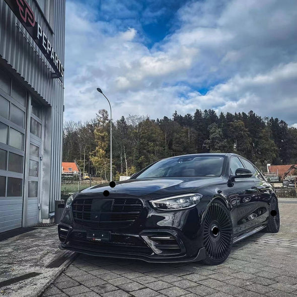 BRABUS Dry Carbon Body Kit For Mercedes Benz S Class AMG W223 2020+  Set include:  Front Lip Rear Diffuser Front Bumper Air Vents Rear Spoiler Exhaust Tips Material: Dry Carbon  Note: Professional installation is required