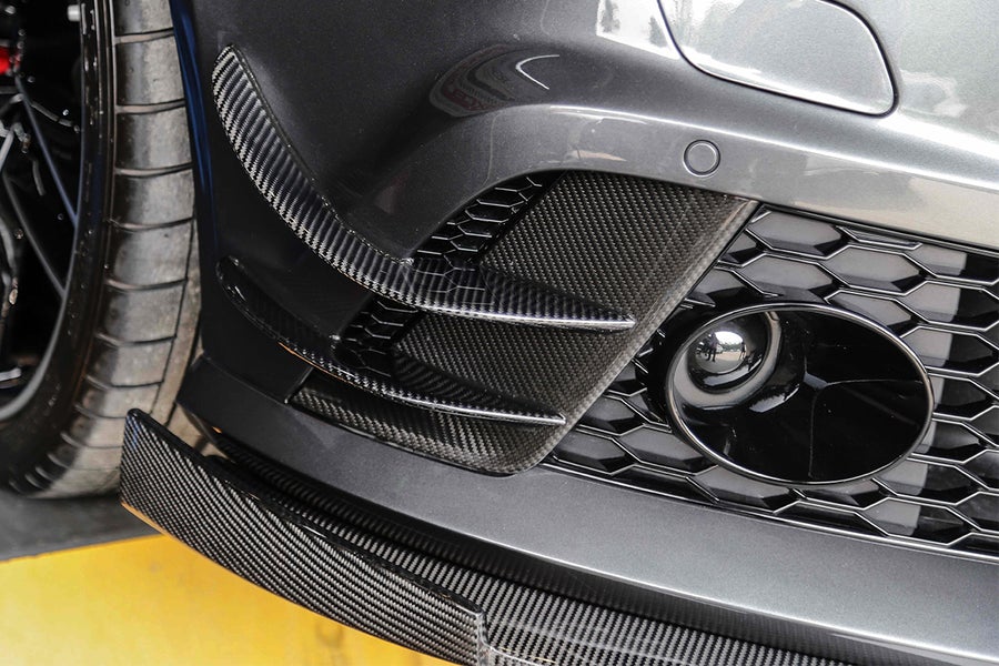 CARBONADO CF8362BS.CA CF8362BS.CRD 2013-2018 Audi RS6 Avant BS Style Carbon Fiber Front Bumper Canards Carbonado 2013-2018 Audi RS6 Avant BS Style Carbon Fiber Front Bumper Canards
