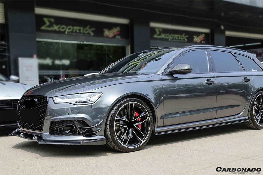 CARBONADO CF8362BS.CA CF8362BS.CRD 2013-2018 Audi RS6 Avant BS Style Carbon Fiber Front Bumper Canards Carbonado 2013-2018 Audi RS6 Avant BS Style Carbon Fiber Front Bumper Canards