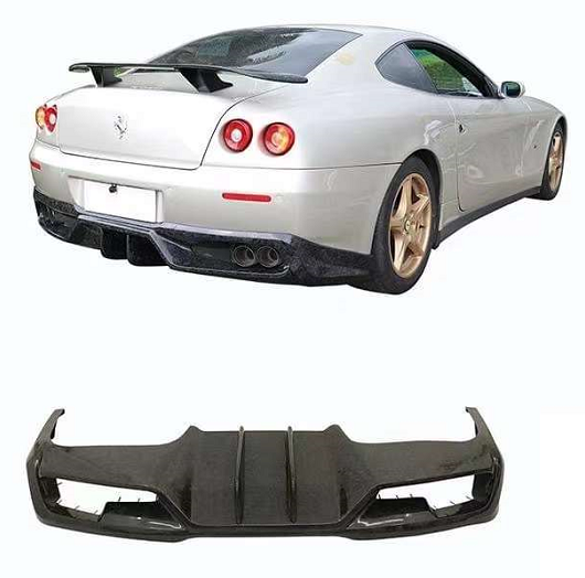 BODY KIT for FERRARI 612 SCAGLIETTI 2005 - 2011  Set include:  Front Lip Rear Lip Spoiler Material: Carbon Fiber    NOTE: Professional installation is required 