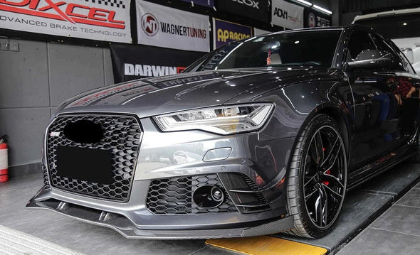 CARBON FIBER FRONT BUMPER CANARDS for AUDI RS6 2013 - 2018