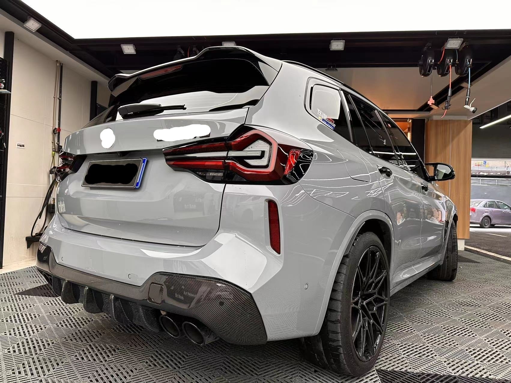 X3m Rear Diffuser CARBON FRONT LIP AND REAR DIFFUSER FOR BMW X3 G01 LCI X3M F97 LCI 2021 ...