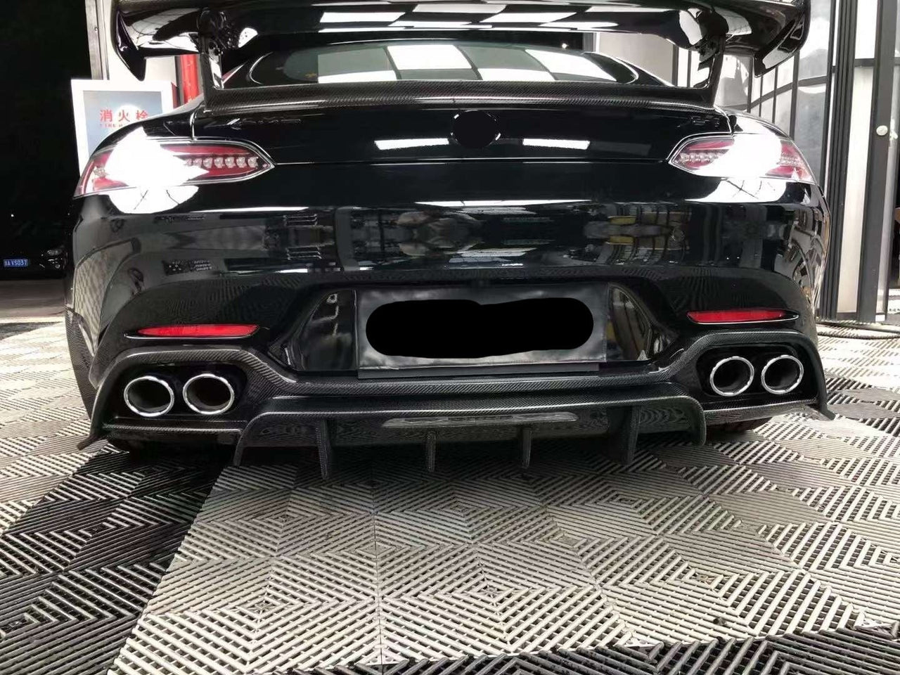 Carbon Rear Diffuser For Mercedes Benz AMG GT C190 2017+  Set include:   Rear Diffuser Material: Carbon  NOTE: Professional installation is required
