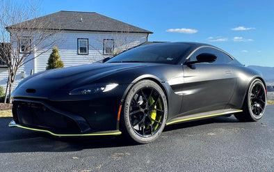 BBS FI-R We produced premium quality forged wheels rims for  ASTON MARTIN VANTAGE  Our wheels sizes:   Front 20 x 9 ET 43  Rear 20 x 11 ET 45  Finishing: Glossy Black  Forged wheels can be produced in any wheel specs by your inquiries and we can provide our specs