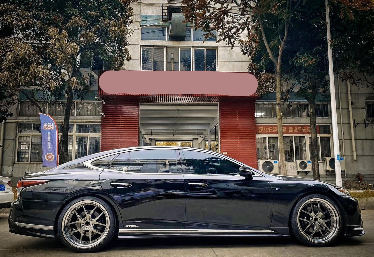 We produced premium quality forged wheels rims for  LEXUS LS  Our wheels sizes:   Front 20 x 8.5 ET 25  Rear 20 x 9.5 ET 35  Finishing: Metal  Forged wheels can be produced in any wheel specs by your inquiries and we can provide our specs