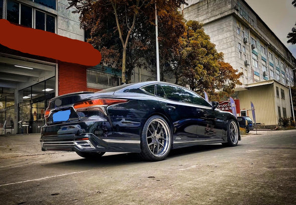 We produced premium quality forged wheels rims for  LEXUS LS  Our wheels sizes:   Front 20 x 8.5 ET 25  Rear 20 x 9.5 ET 35  Finishing: Metal  Forged wheels can be produced in any wheel specs by your inquiries and we can provide our specs
