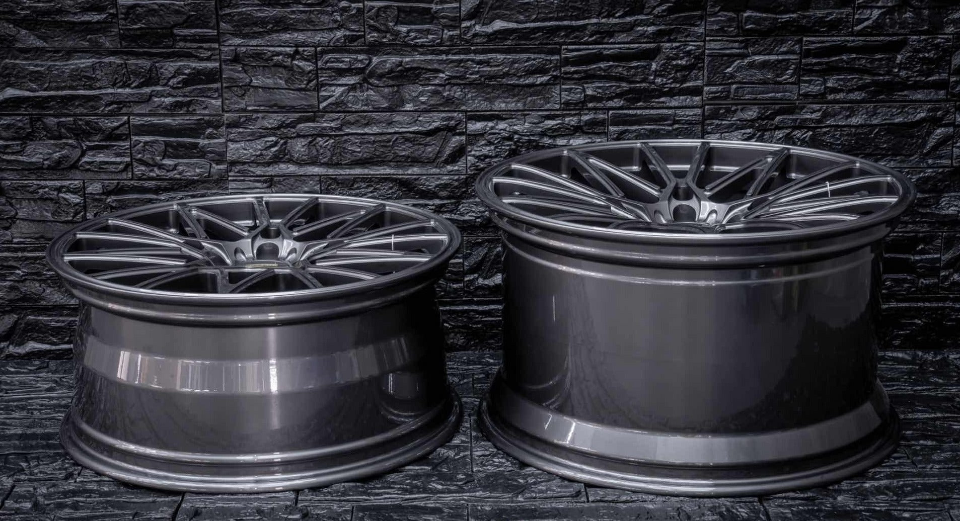 We produced premium quality forged wheels rims for  PORSCHE 911 991.2  Our wheels sizes:   Front 20 x 9 ET 41  Rear 21 x 11.5 ET 67  Finishing: Gunmetal  Forged wheels can be produced in any wheel specs by your inquiries and we can provide our specs