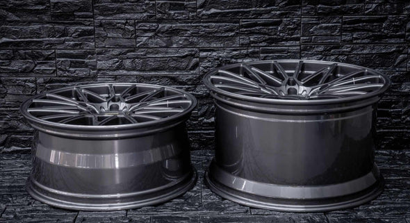 We produced premium quality forged wheels rims for  PORSCHE 911 991.2  Our wheels sizes:   Front 20 x 9 ET 41  Rear 21 x 11.5 ET 67  Finishing: Gunmetal  Forged wheels can be produced in any wheel specs by your inquiries and we can provide our specs