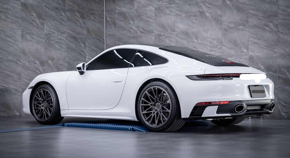 We produced premium quality forged wheels rims for  PORSCHE 911 991.2  Our wheels sizes:   Front 20 x 9 ET 41  Rear 21 x 11.5 ET 67  Finishing: Gunmetal  Forged wheels can be produced in any wheel specs by your inquiries and we can provide our specs