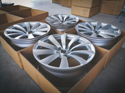 We produced premium quality forged wheels rims for  TESLA MODEL 3  Our wheels sizes:   Front 20 x 9 ET 34  Rear 20 x 9 ET 34  Finishing: Silver  Forged wheels can be produced in any wheel specs by your inquiries and we can provide our specs