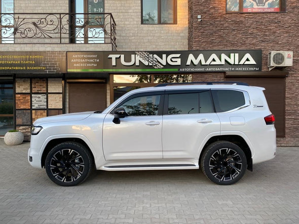We produced premium quality forged wheels rims for  LAND CRUISER 300 LC300  Our wheels sizes: 22 x 9.5 ET 45  Finishing: Black  Forged wheels can be produced in any wheel specs by your inquiries and we can provide our specs
