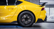 We produced premium quality forged wheels rims for  TOYOTA SUPRA  Our wheels sizes:   Front 20 x 9 ET 32  Rear 20 x 10 ET 40  Finishing: Glossy Black  Forged wheels can be produced in any wheel specs by your inquiries and we can provide our specs
